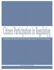 Citizen Participation in Regulation cover